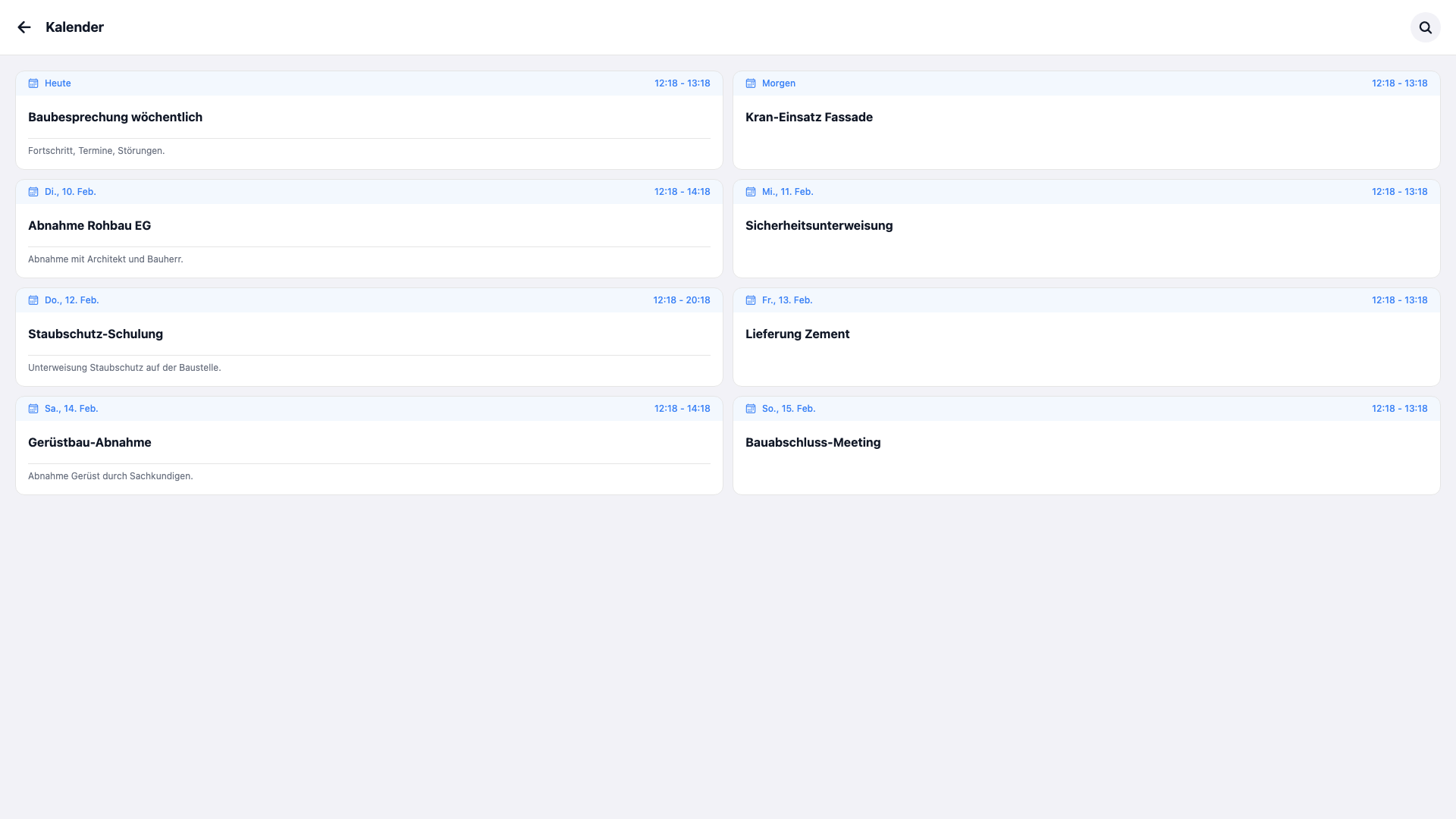 Termine – Desktop / Mobil (Desktop)